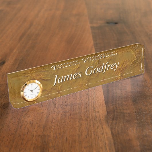 Rohe Bronze Gold erschütterte Felsfläche Textur Namensplakette (Seite)