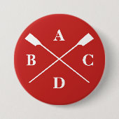 Rohe gekreuzte Autos, Monogramm rot Button (Vorderseite)