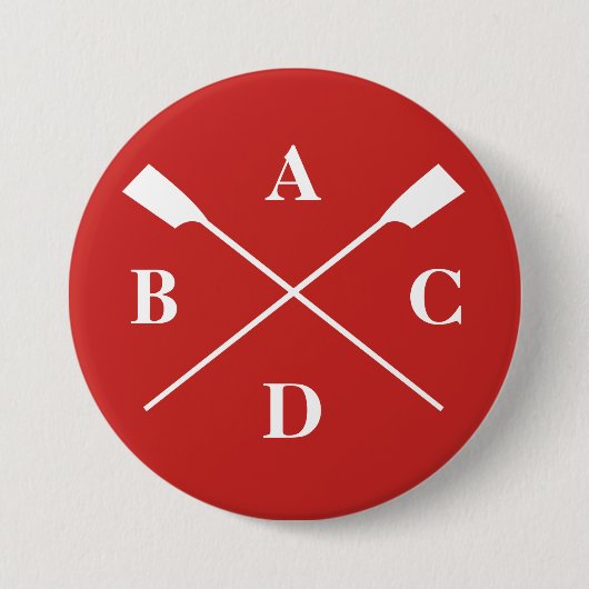 Rohe gekreuzte Autos, Monogramm rot Button (Vorderseite)