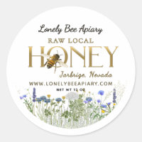 Rohe Honig Wildblumen Flying Bee-Aufkleber