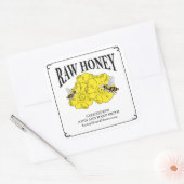 Rohe Honigetiketten für Imker. Quadratischer Aufkleber (Umschlag)