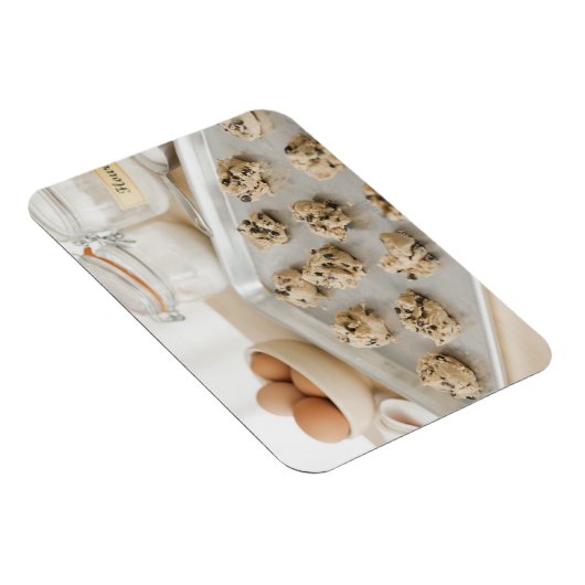 Rohe Kekse auf Backblech Magnet (Rechte Seite)