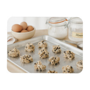 Rohe Plätzchen auf Backblech Magnet