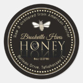Rohe, ungeschworene Honigklee Black Gold Bee Herz Runder Aufkleber (Vorderseite)
