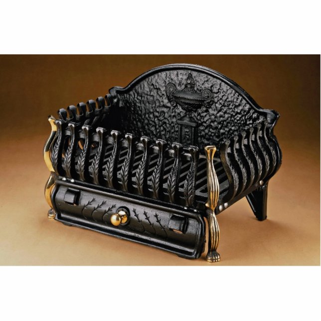 Roheisen-Feuerkorb, gehämmertes Ende Freistehende Fotoskulptur (Vorne)