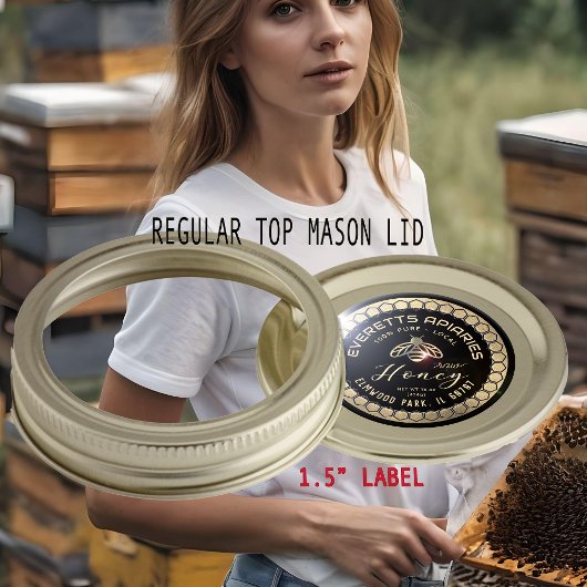 Roher Honig Gold Grunge Honigwabenkorb mit Biene Runder Aufkleber