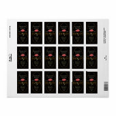 Roher Honig - Schwarz und Gold mit Blume Adressaufkleber (Vorne)