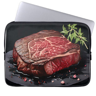 Roher Ribeye-Steak Nahaufnahme Laptopschutzhülle