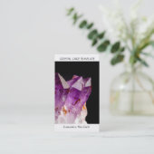 Rohes Amethyst - Visitenkarte für Heilkristalle (Stehend Vorderseite)