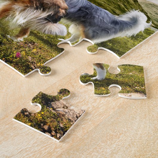 Rohes Collies Portrait & Schafherde + Quote - Puzzle (Seite)