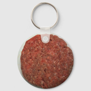 Rohes Hamburger-Patty Schlüsselanhänger