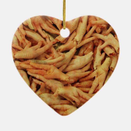 Rohes Hühnerfutter Keramik Ornament (Hinten)