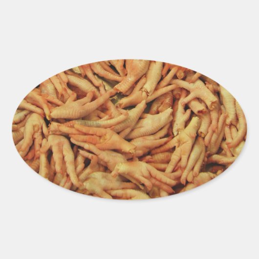 Rohes Hühnerfutter Ovaler Aufkleber (Vorderseite)