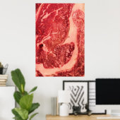 Rohes Ribeye‑Steak Poster (Heimbüro)