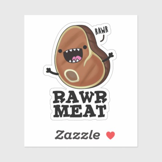 Rohfleisch Funny Raw Meat Pub Aufkleber (Blatt)