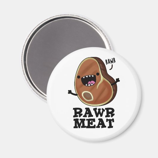 Rohfleisch Funny Raw Meat Pub Magnet (Vorderseite/Rückseite)