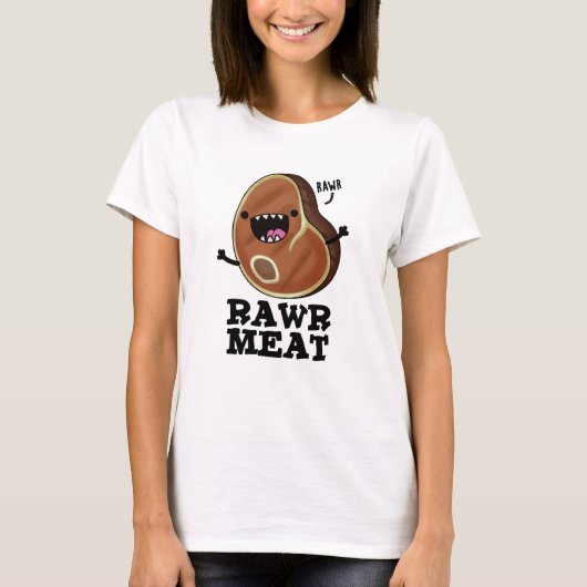 Rohfleisch Funny Raw Meat Pub T-Shirt (Vorderseite)