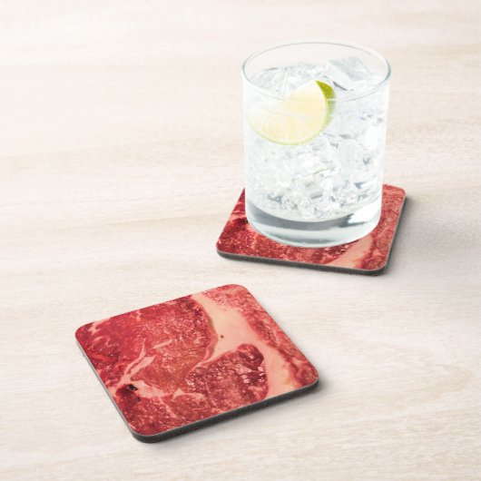 Rohfleisch Ribeye Steak Getränkeuntersetzer (Rechte Seite)