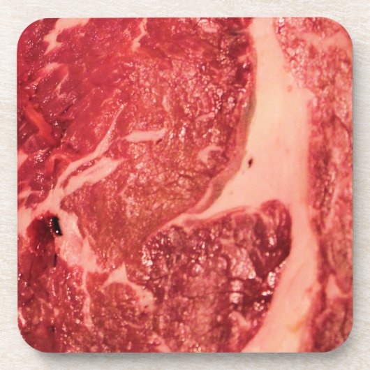 Rohfleisch Ribeye Steak Getränkeuntersetzer (Vorderseite)