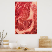 Rohfleisch Ribeye Steak Poster (Küche)