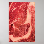 Rohfleisch Ribeye Steak Poster (Vorne)