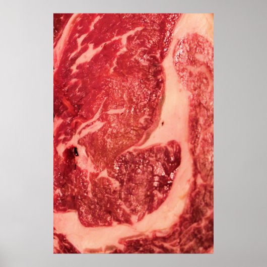 Rohfleisch Ribeye Steak Poster (Vorne)
