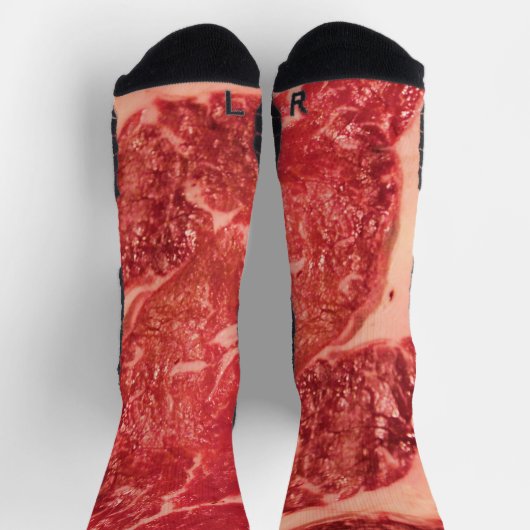 Rohfleisch Ribeye Steak Socken (Oben)