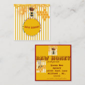 Rohhonigetikett so schön quadratische visitenkarte (Vorne/Hinten)