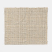 Rohleinwandbindung Haferflocken Japandi Minimalist Fleecedecke (Vorderseite (Horizontal))