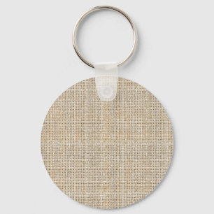Rohleinwandbindung Haferflocken Japandi Minimalist Schlüsselanhänger