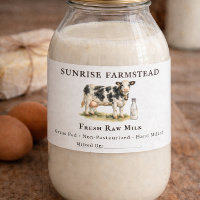 Rohmilchkuh | Farmstead-Molkerei-Etikett
