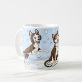 Rohr-Band-Schlittenhund Kaffeetasse (Vorderseite Links)