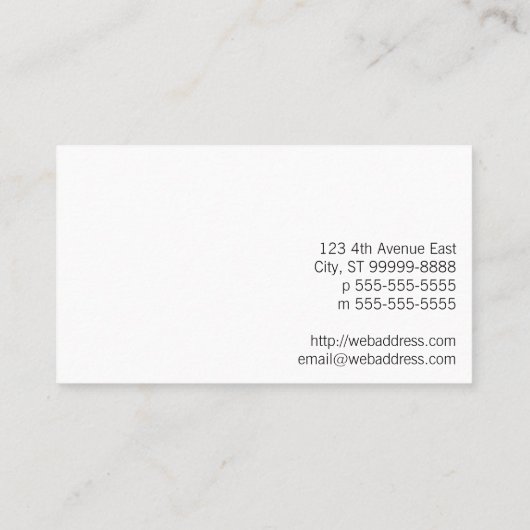 Rohr-Ellbogen Visitenkarte (Rückseite)