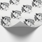 Rohr-rauchender Detektiv Geschenkpapier (Ecke)