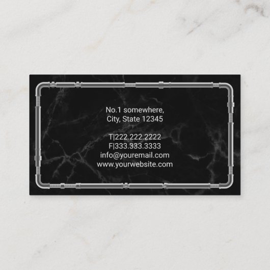 Rohre aus Metall Reparatur moderner Marmor Visitenkarte (Rückseite)