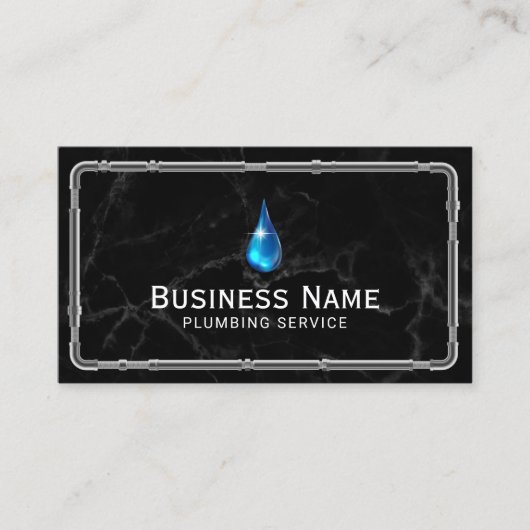 Rohre aus Metall Reparatur moderner Marmor Visitenkarte (Vorderseite)