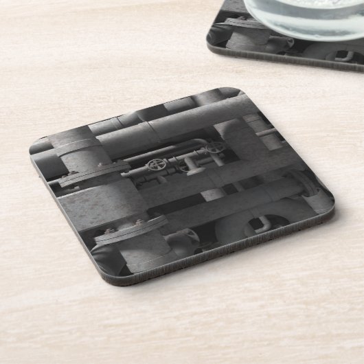 Rohre und Ventile, industriell Getränkeuntersetzer (Linke Seite)