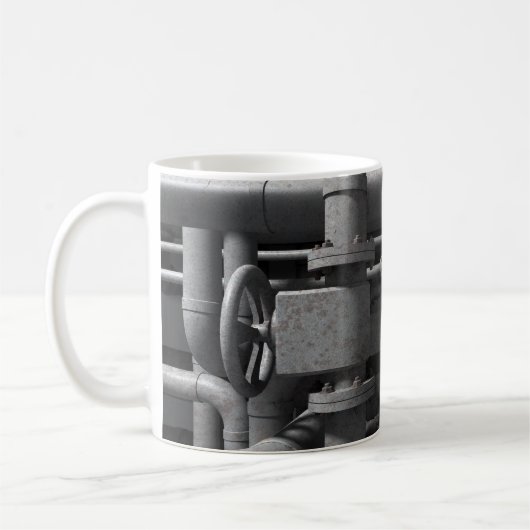 Rohre und Ventile Kaffeetasse (Links)