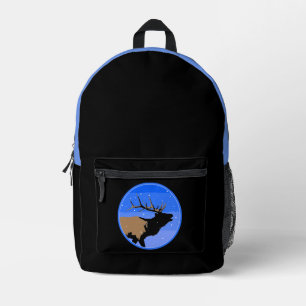 Röhrender Elch im Winter - Originale Wildlife-Kuns Bedruckter Rucksack