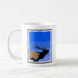 Röhrender Elch im Winter - Originale Wildlife-Kuns Kaffeetasse