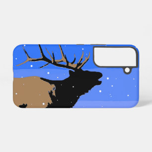 Röhrender Elch im Winter - Originale Wildlife-Kuns Samsung Galaxy Hülle