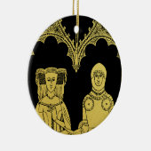 Röhrenritter, Dame und Kind im Mittelalter Keramik Ornament (Rechts)