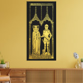 Röhrenritter, Dame und Kind im Mittelalter Leinwanddruck (Insitu (Wohnzimmer))