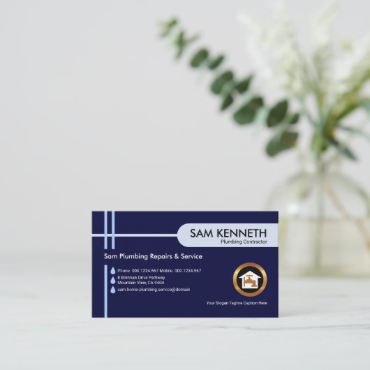 Rohrleitungen Wassertank Visitenkarte (Stehend Vorderseite)