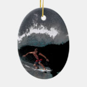 Rohrleitungs-Surfer-Weihnachtsverzierung Keramik Ornament (Hinten)