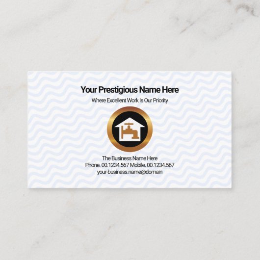 Rohrleitungssystem Blue Wavy Water Pipe Fitter Visitenkarte (Rückseite)