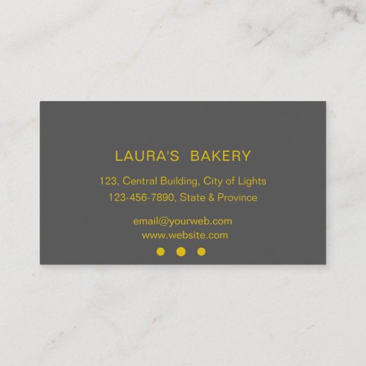 Rohrleitungstasche Button Backbäckerei Konditorei  Visitenkarte (Rückseite)