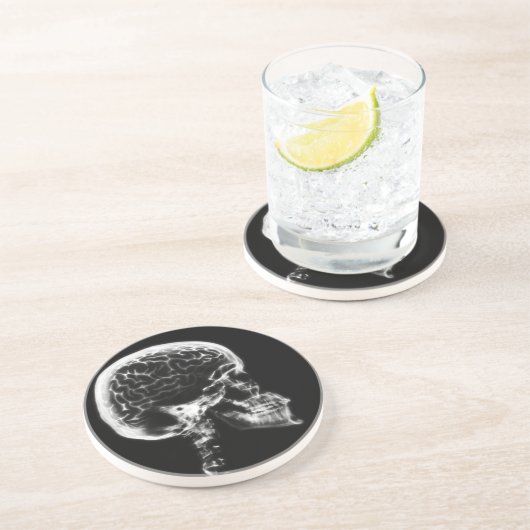 RÖHRLICHES HIRN - SCHWARZ UND WEISS SANDSTEIN UNTERSETZER (Seite)