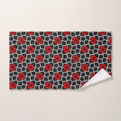 Rohroter Mohn auf Goth-Blumen Badhandtuch Set (Handtuch)