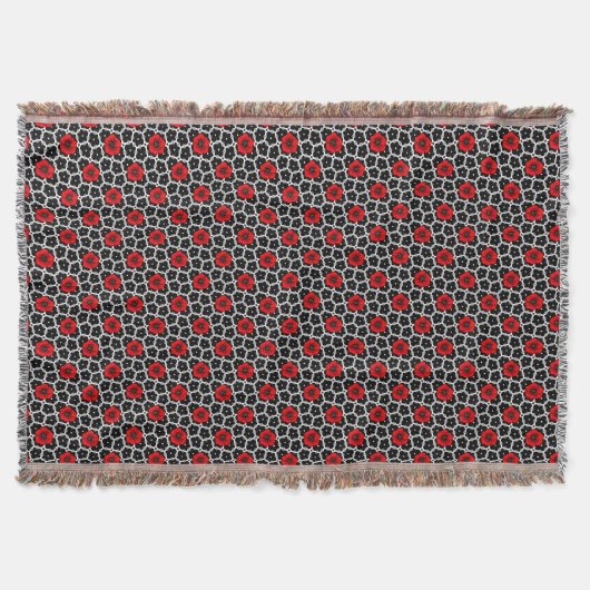Rohroter Mohn auf Goth-Blumen Decke (Vorderseite)